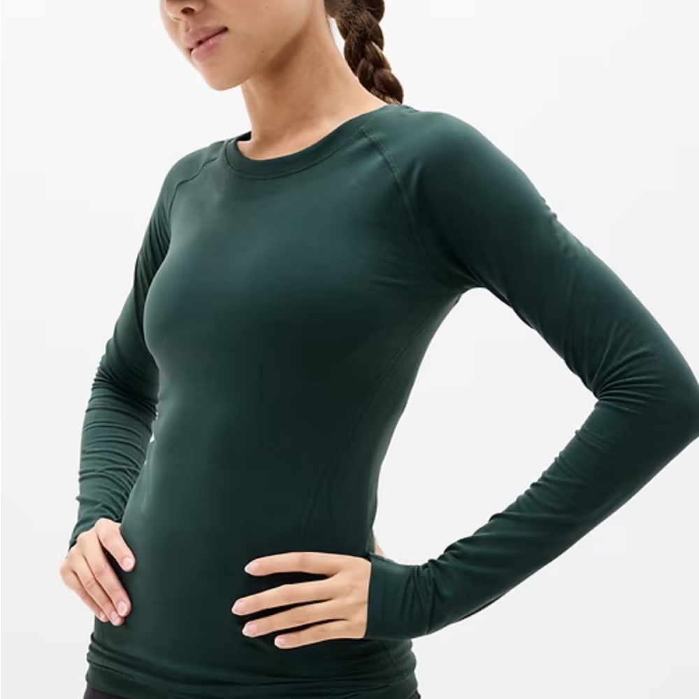 NWT - Athleta Momentum Seamless Top - M Green Pine